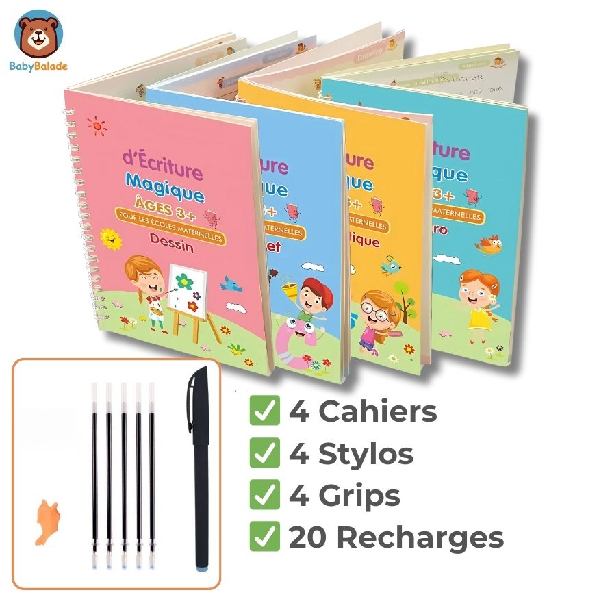 Cahier d'écriture magique | EDUCABOOK™ - PACK de 4