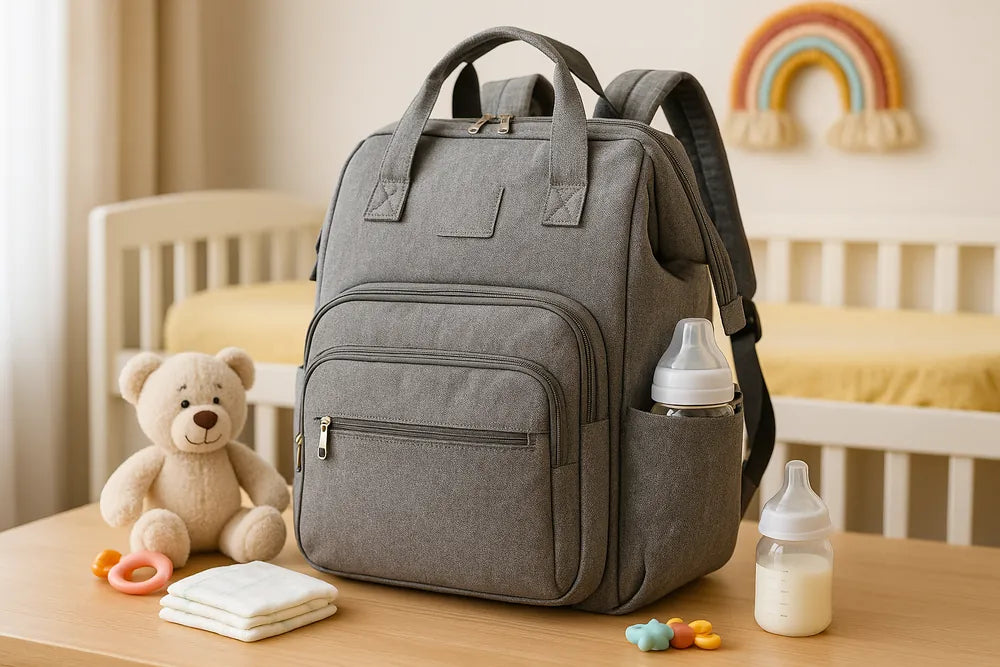 sac à langer déposé sur la table à langer dans la chambre de bébé