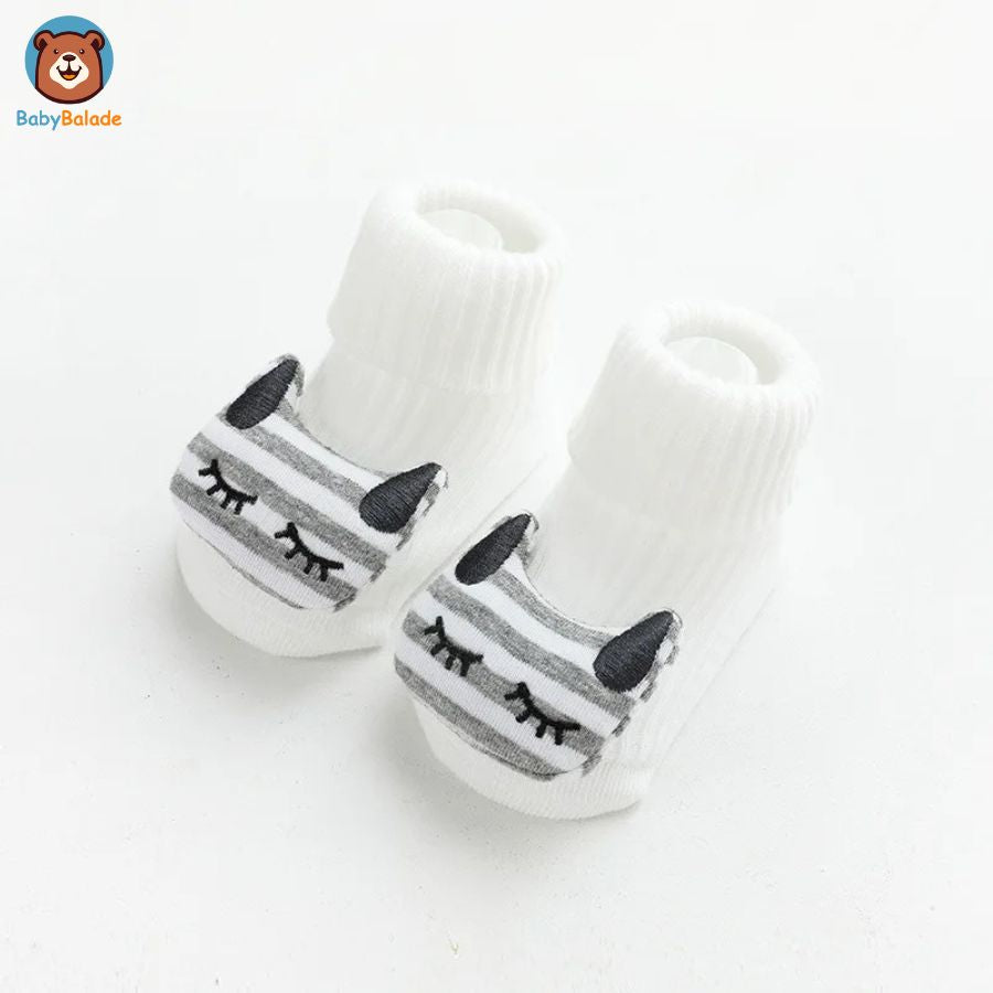 Chaussette Antidérapante Bébé -  Couleur Blenc