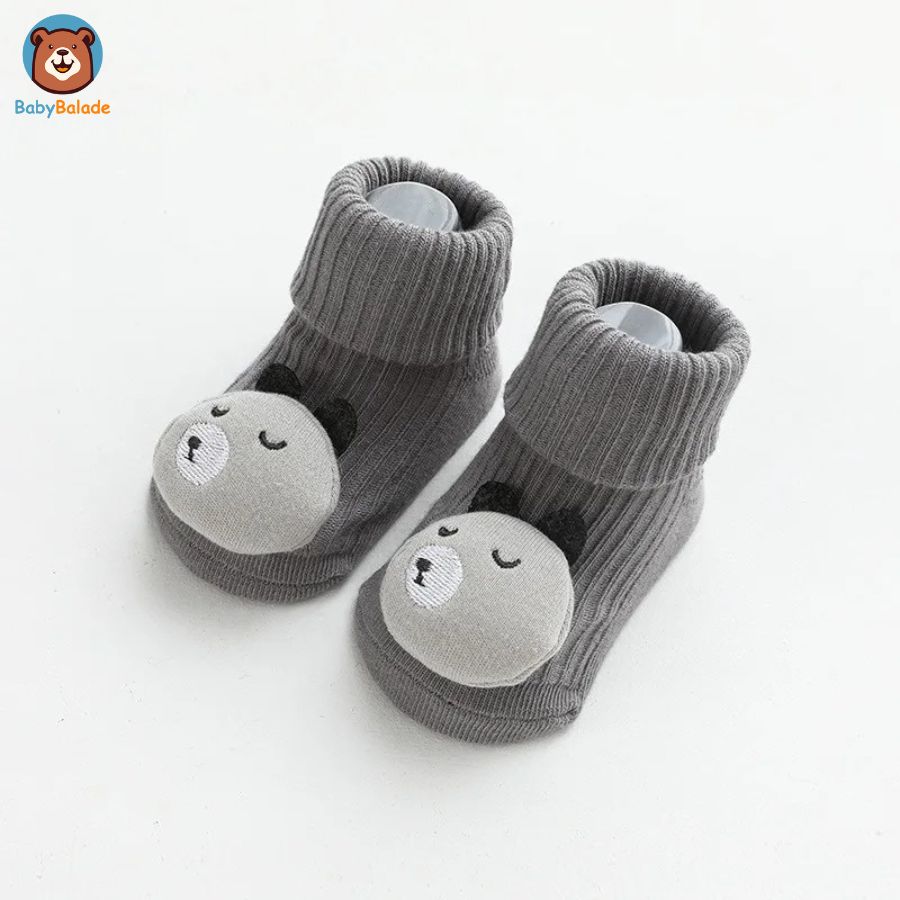 Chaussette Antidérapante Bébé -  Couleur Gris Foncé