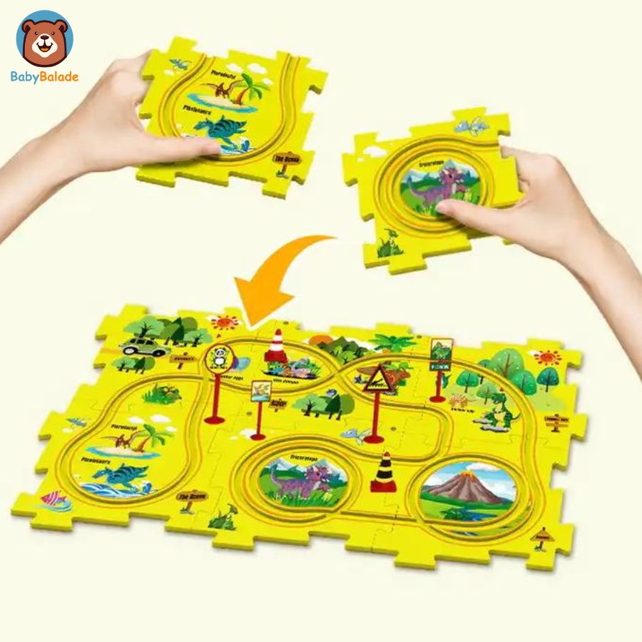 Circuit Voiture Puzzle - Mode Puzzle Interactif