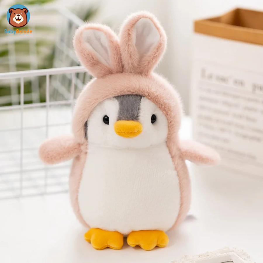 Peluche Pingouin - rose pale lapin