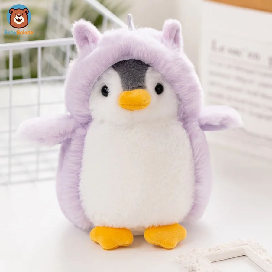 Peluche Pingouin - couleur violet