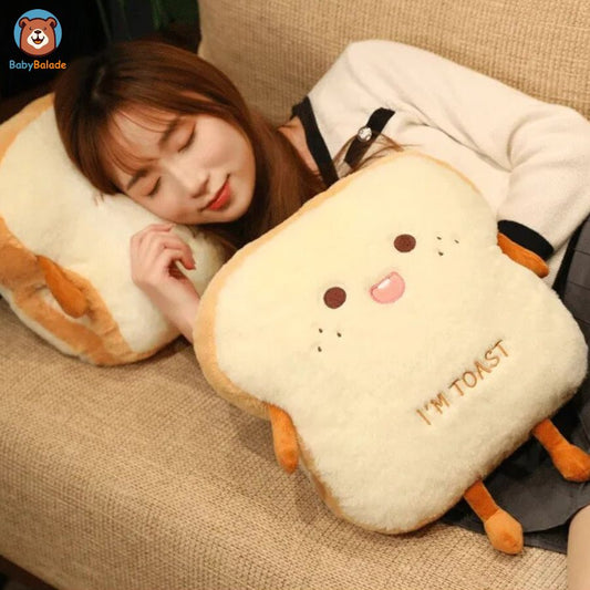 peluche toast - comme un doudou et un oreiller