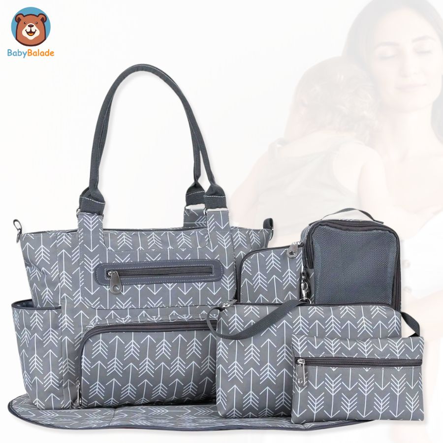 sac à langer chic et pratique de couleur gris