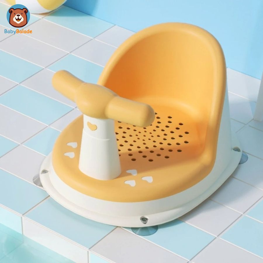 Siège de bain bébé de couleur jaune