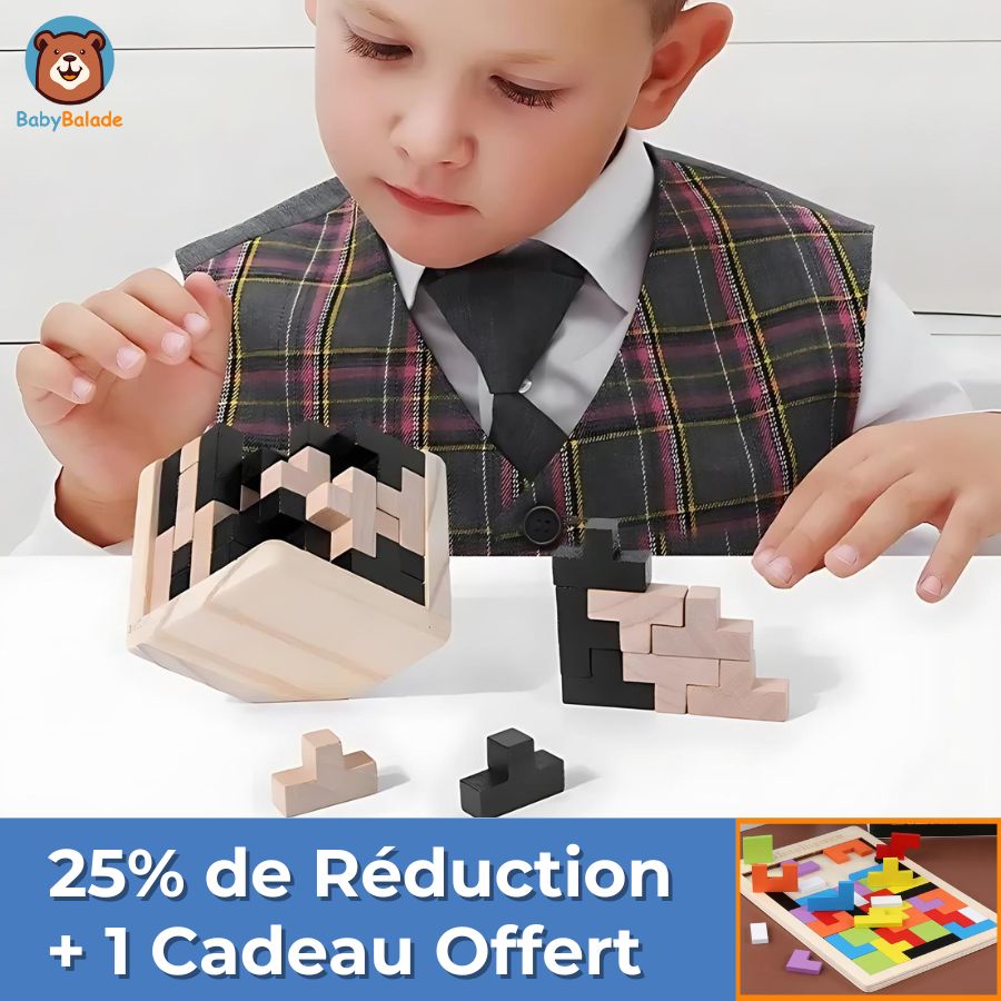 tetris 3D avec un garçon qui joue au jeu