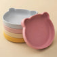 Assiette bébé en silicone ours croisillon de différents coloris sur babybalade
