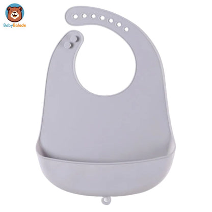 bavoir silicone bavoir bébé de couleur gris