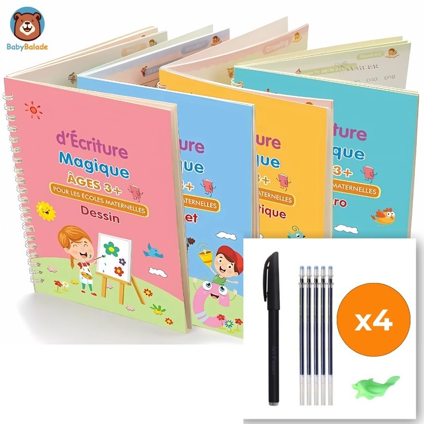 Cahier d'écriture magique | EDUCABOOK™ - PACK de 4