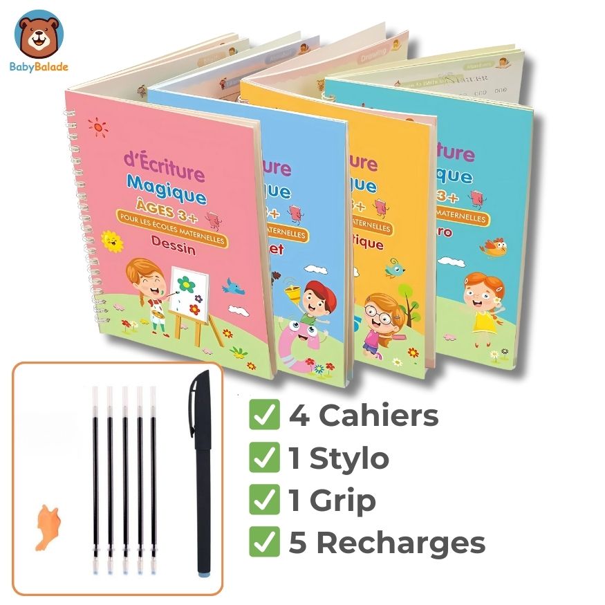Cahier d'écriture magique | EDUCABOOK™ - PACK de 4