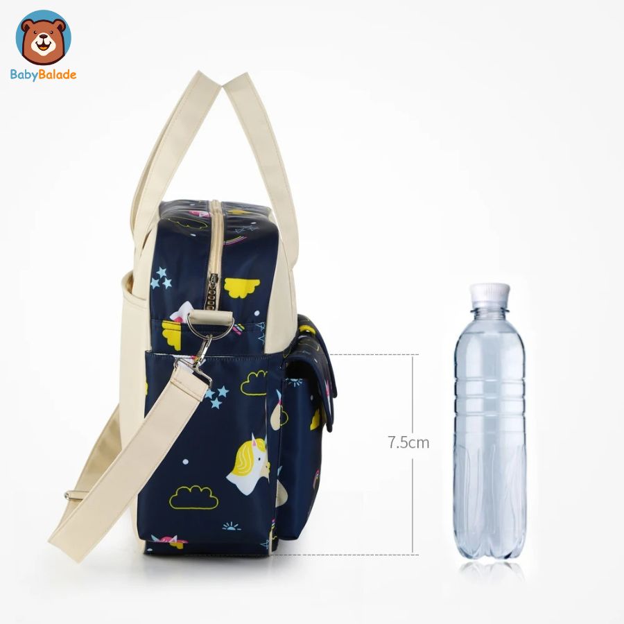 sac à langer vue de profil avec ses dimensions