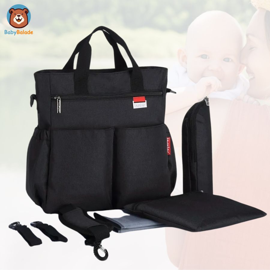sac à langer bandoulière de couleur noir
