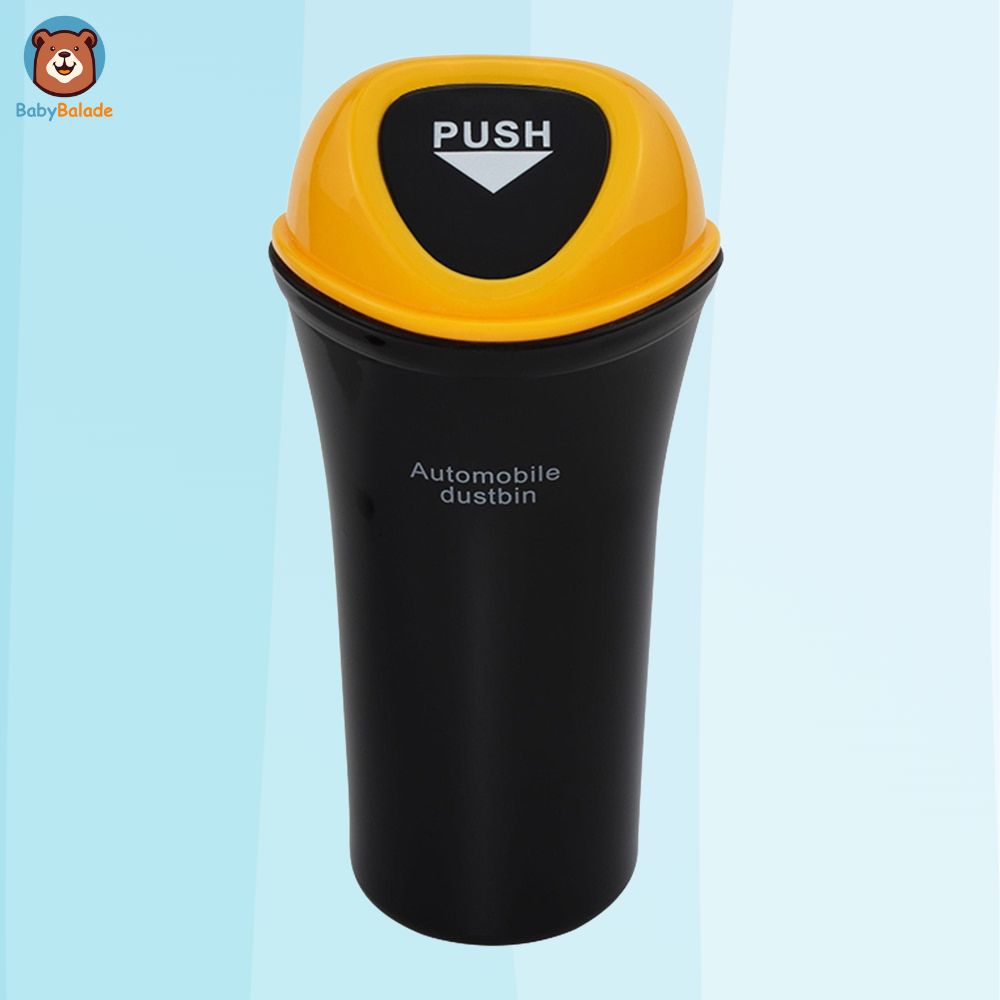 poubelle de voiture de couleur jaune