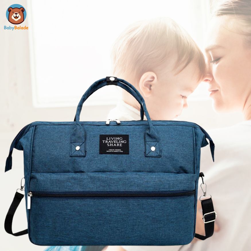 Sac à langer bleu - bébé et maman