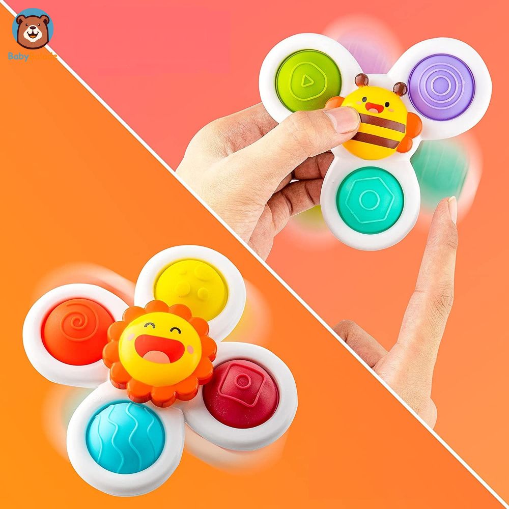 jouet sensoriel bébé baby spin avec une main