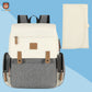 sac à dos à langer gris crème avec tapis à langer beige