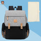sac à dos à langer noir gris avec tapis à langer beige