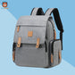 sac à dos à langer gris de coté